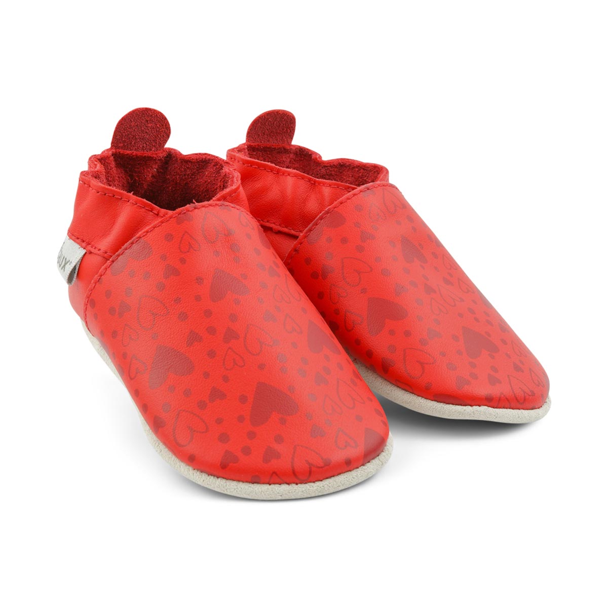 Soft Sole Heart Print Poppy